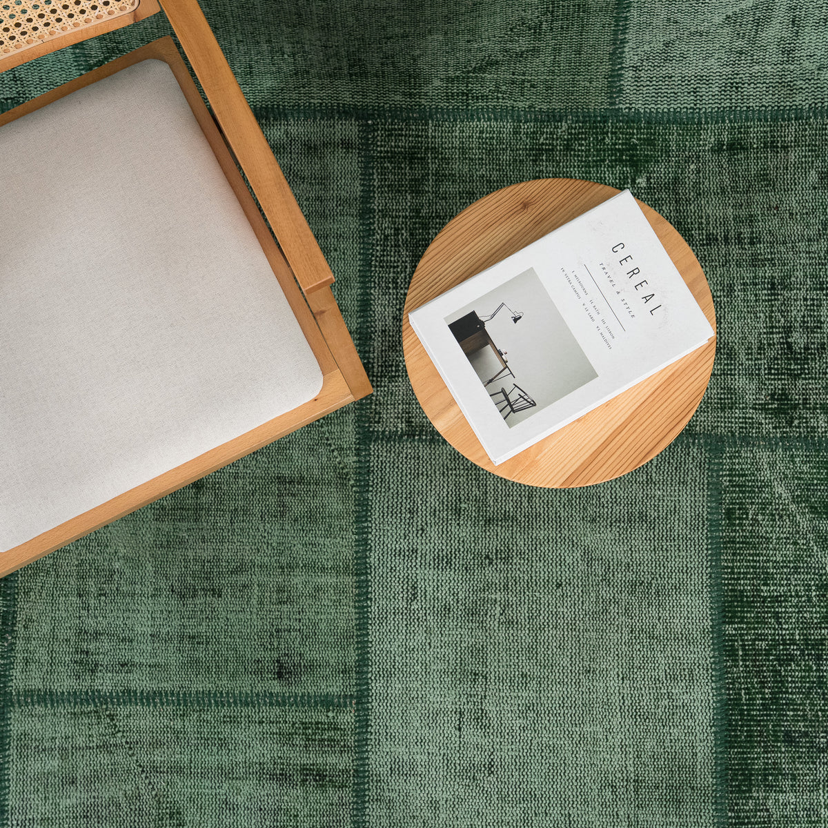 Patchwork Green Area Rug
