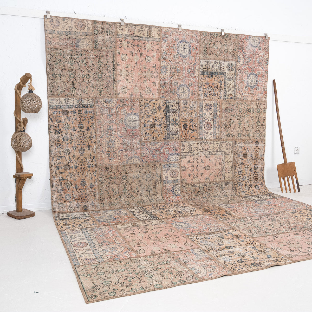Orange and Brown Area Wool Rug