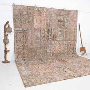 Orange and Brown Area Wool Rug