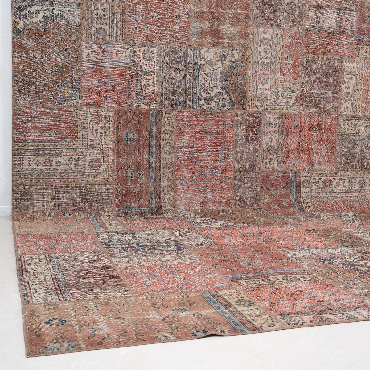 Red and Brown Area Wool Rug