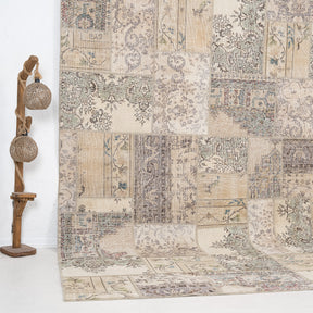 Beige and Brown Area Wool Rug