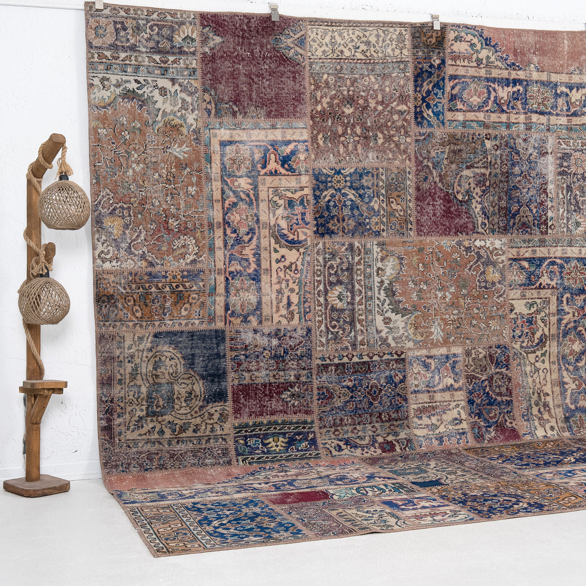 Blue and Red Area Wool Rug
