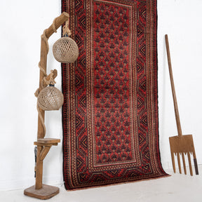 Red and Brown Area Wool Rug