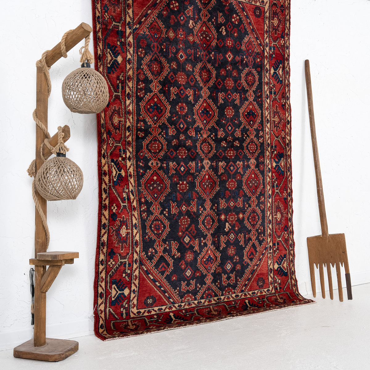 Red and Blue Area Wool Rug