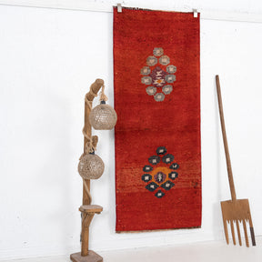 Red and Blue Runner Wool Rug