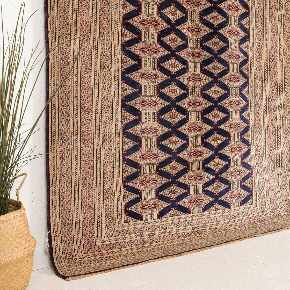 Blue and Beige Area Wool Rug