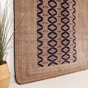 Blue and Beige Area Wool Rug