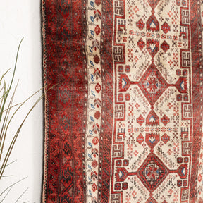 Red and Beige Area Wool Rug