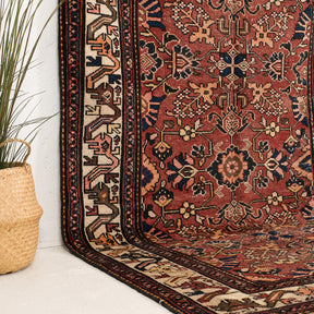 Red and Beige Area Wool Rug