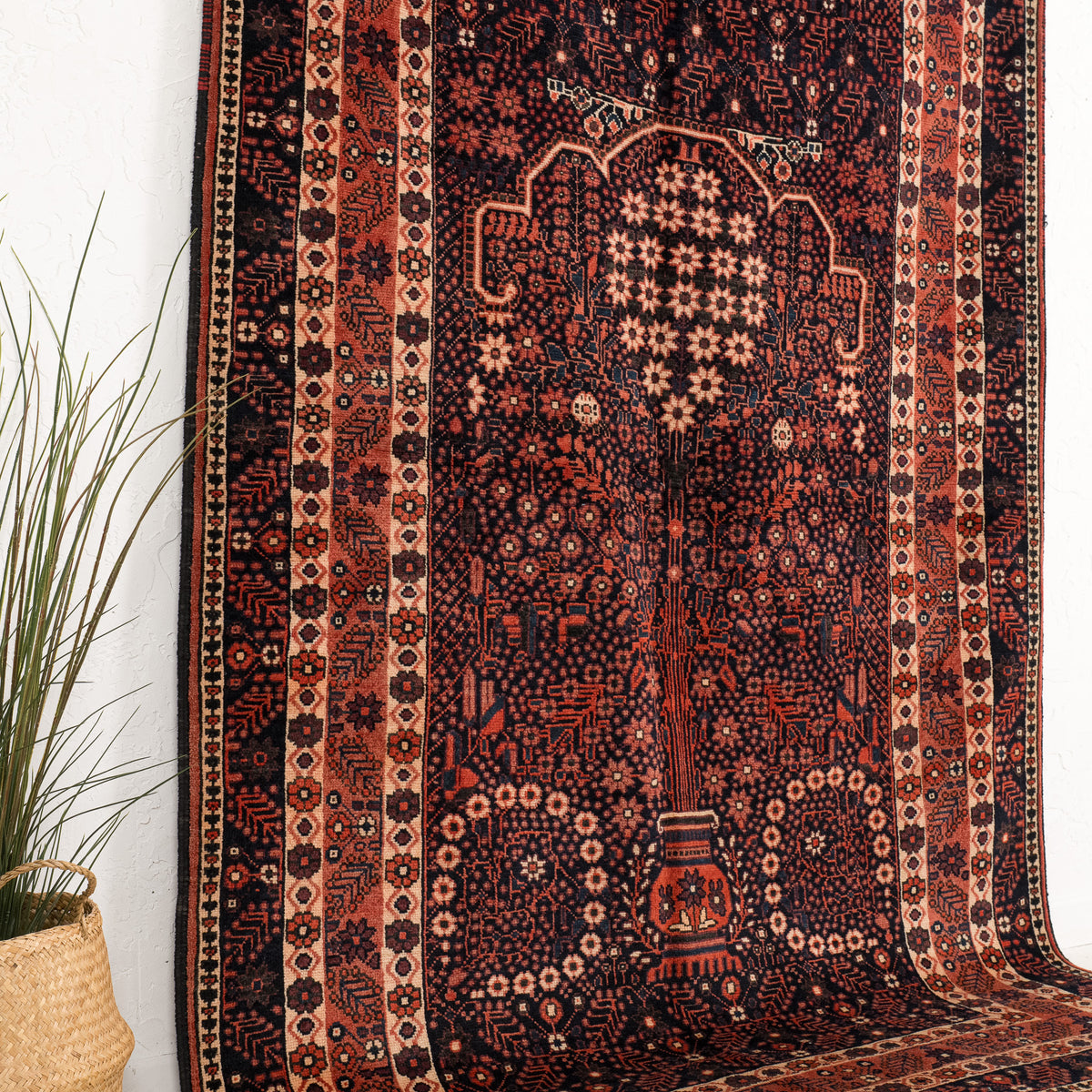Blue and Red Area Wool Rug