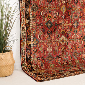Red and Black Area Wool Rug