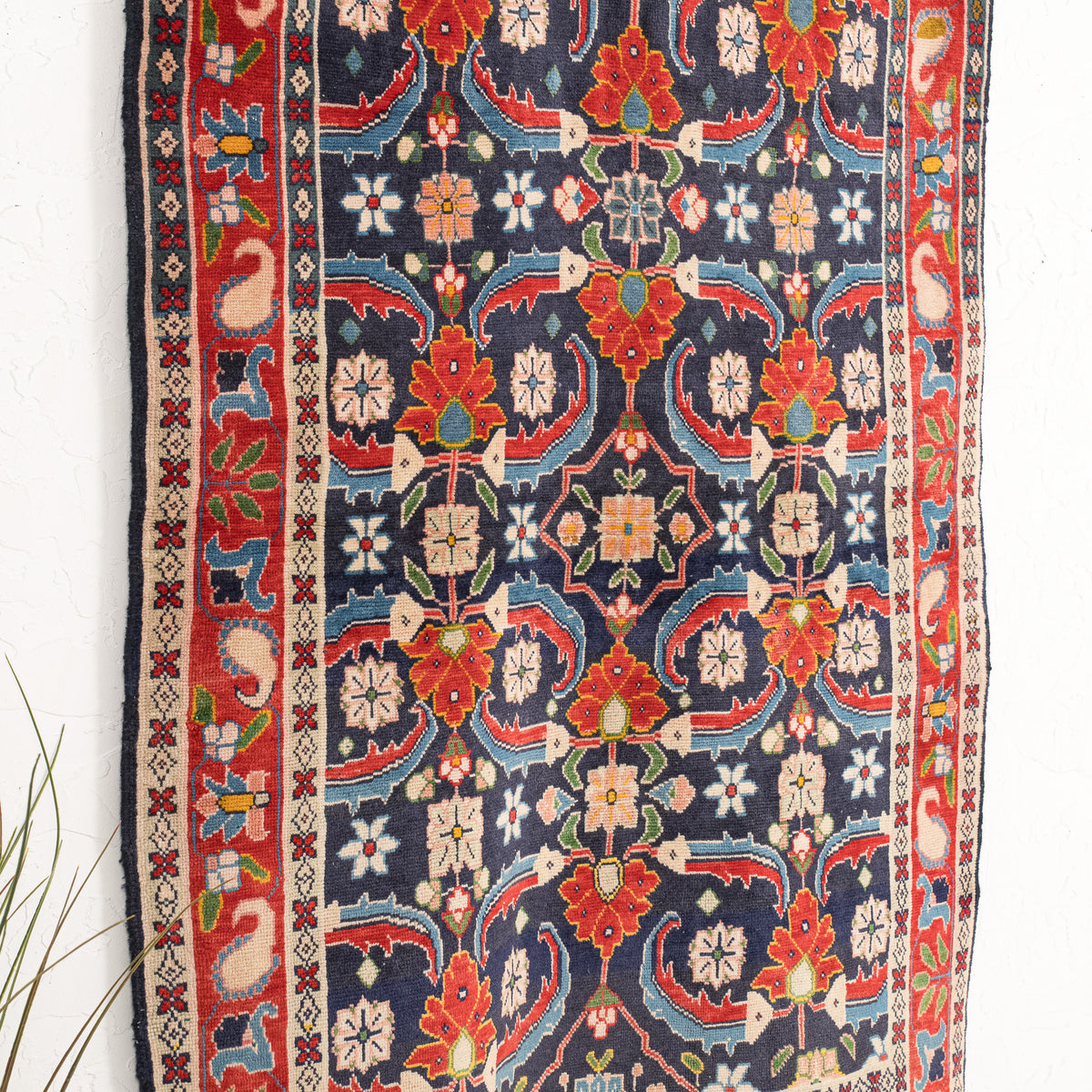 Blue and Red Area Wool Rug