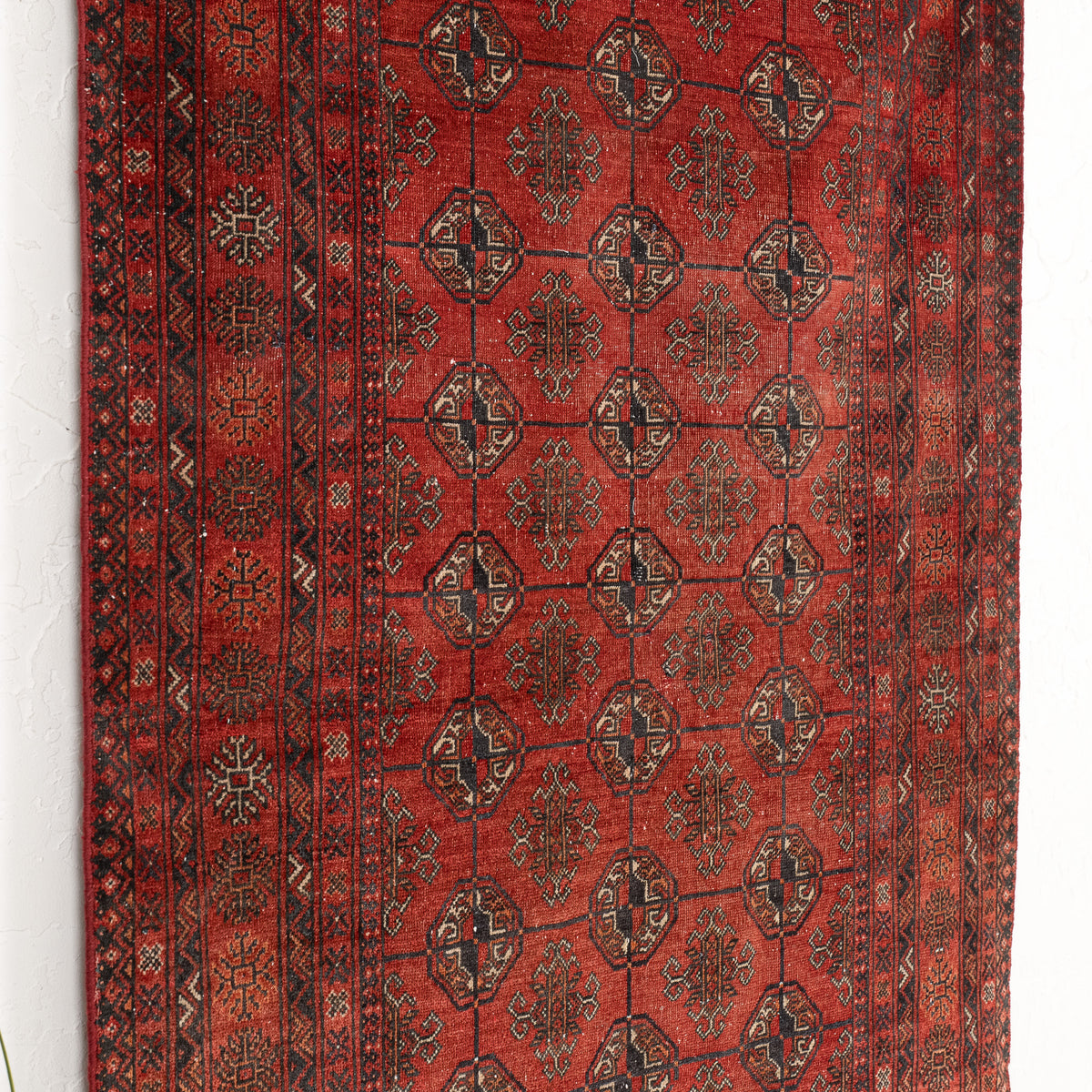 Red and Black Area Wool Rug