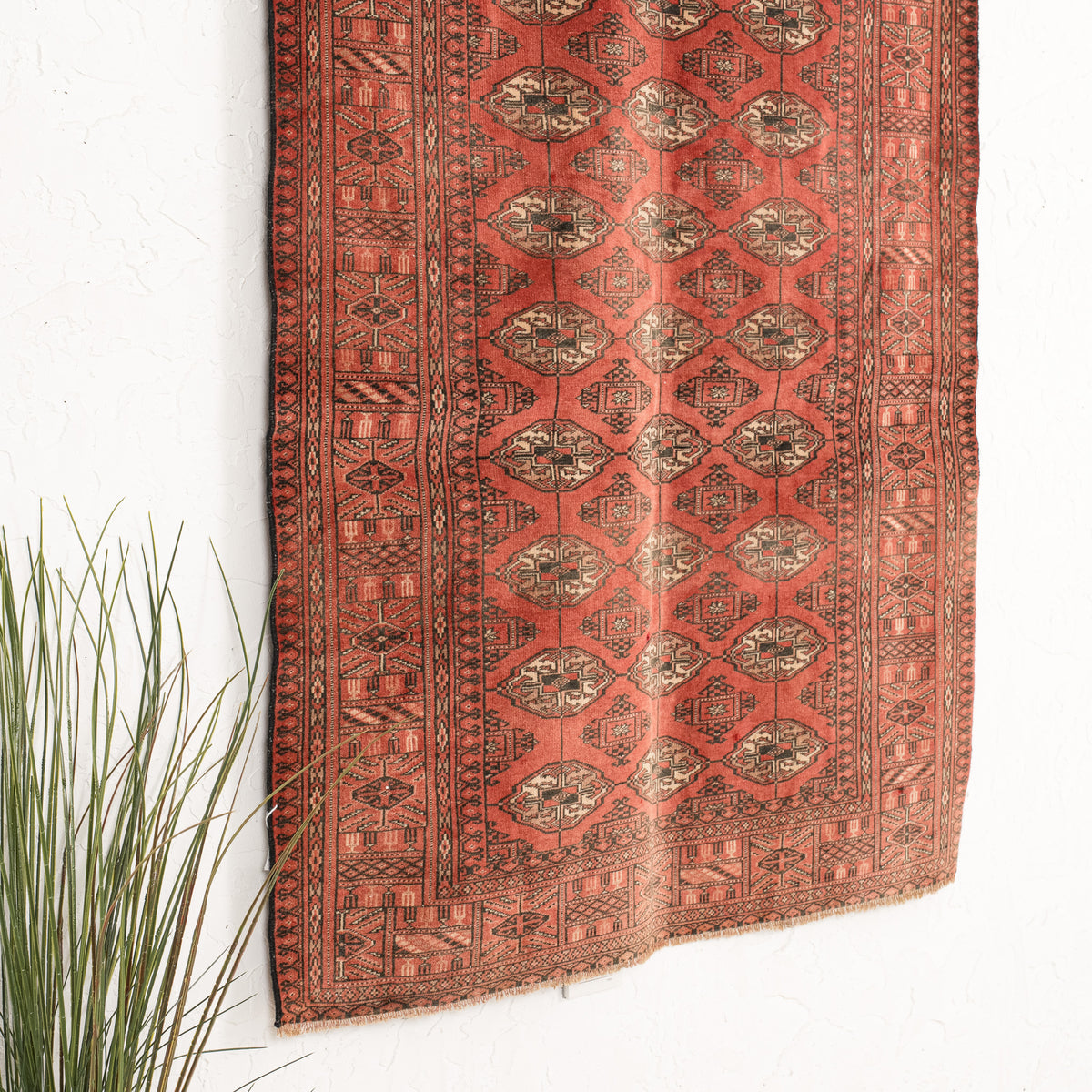 Red and Black Area Wool Rug