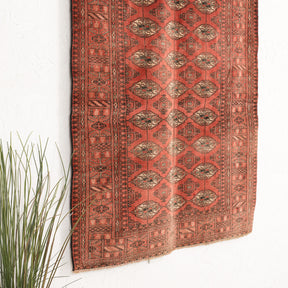 Red and Black Area Wool Rug