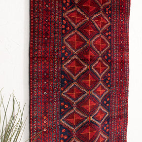 Red and Blue Area Wool Rug