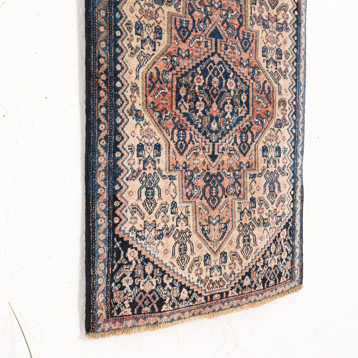 Beige and Blue Area Wool Rug