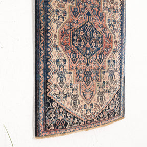 Beige and Blue Area Wool Rug