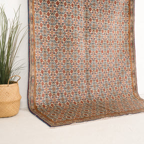 Beige and Red Area Wool Rug