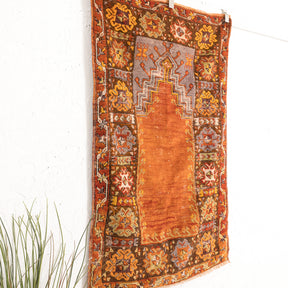 Orange and Brown Area Wool Rug