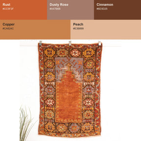 Small Orange Antique Rug
