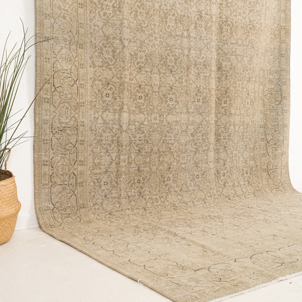 Beige and Brown Area Wool Rug