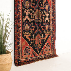 Black and Red Area Wool Rug