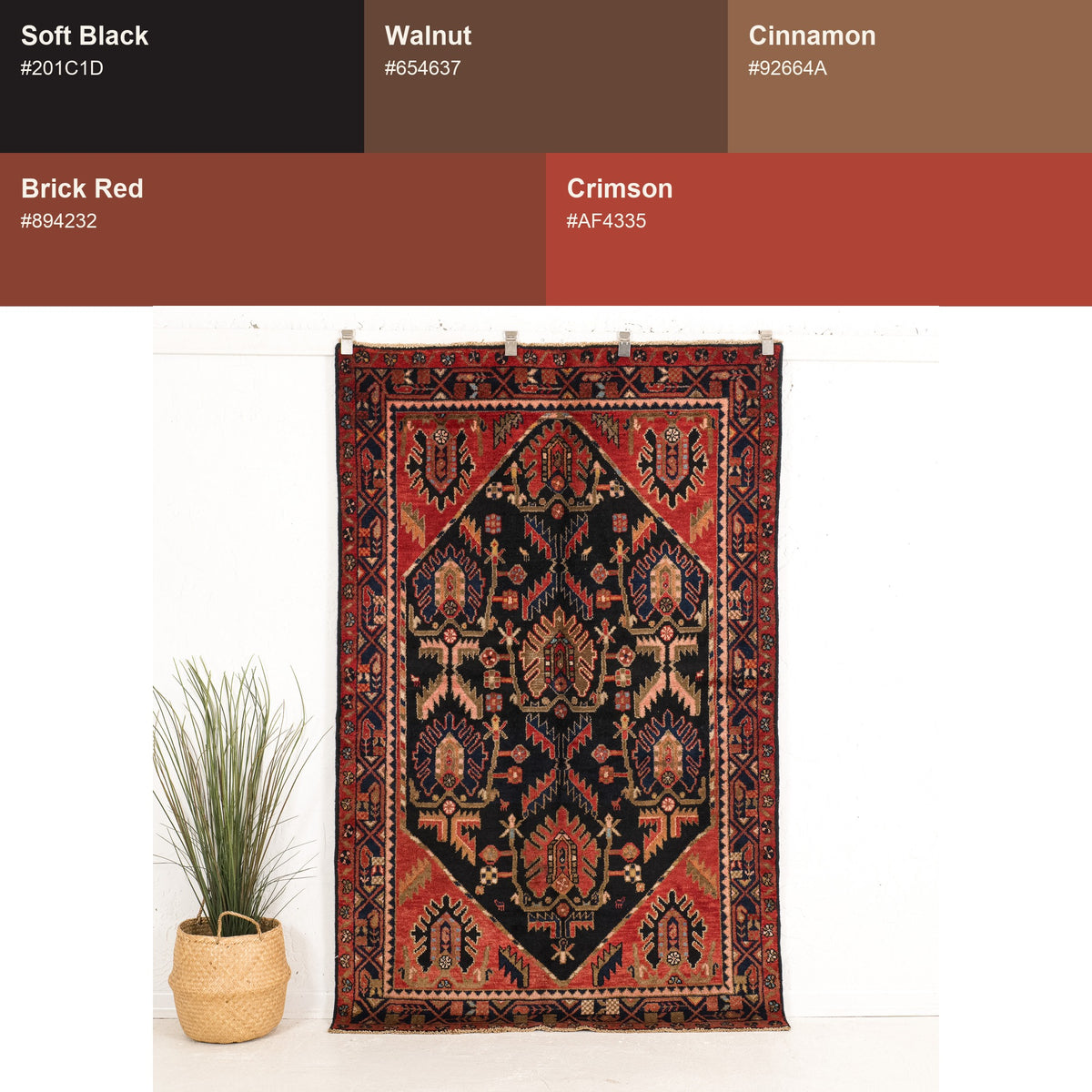 Medium Black Antique Rug