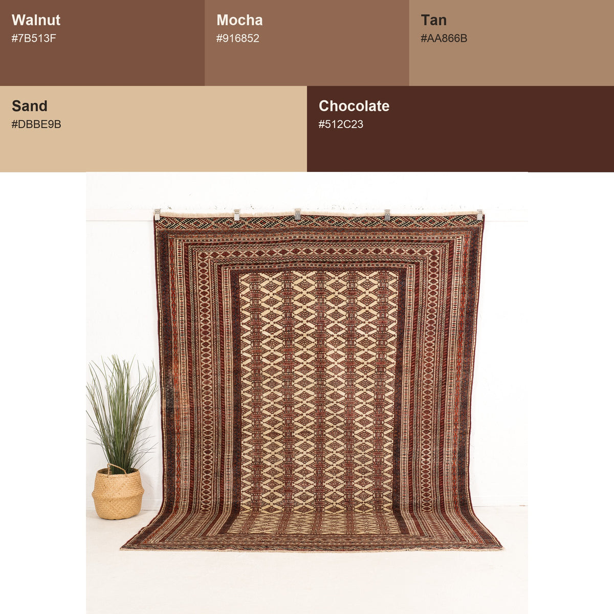 Large Beige Antique Rug