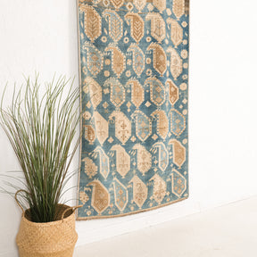 Blue and Beige Area Wool Rug