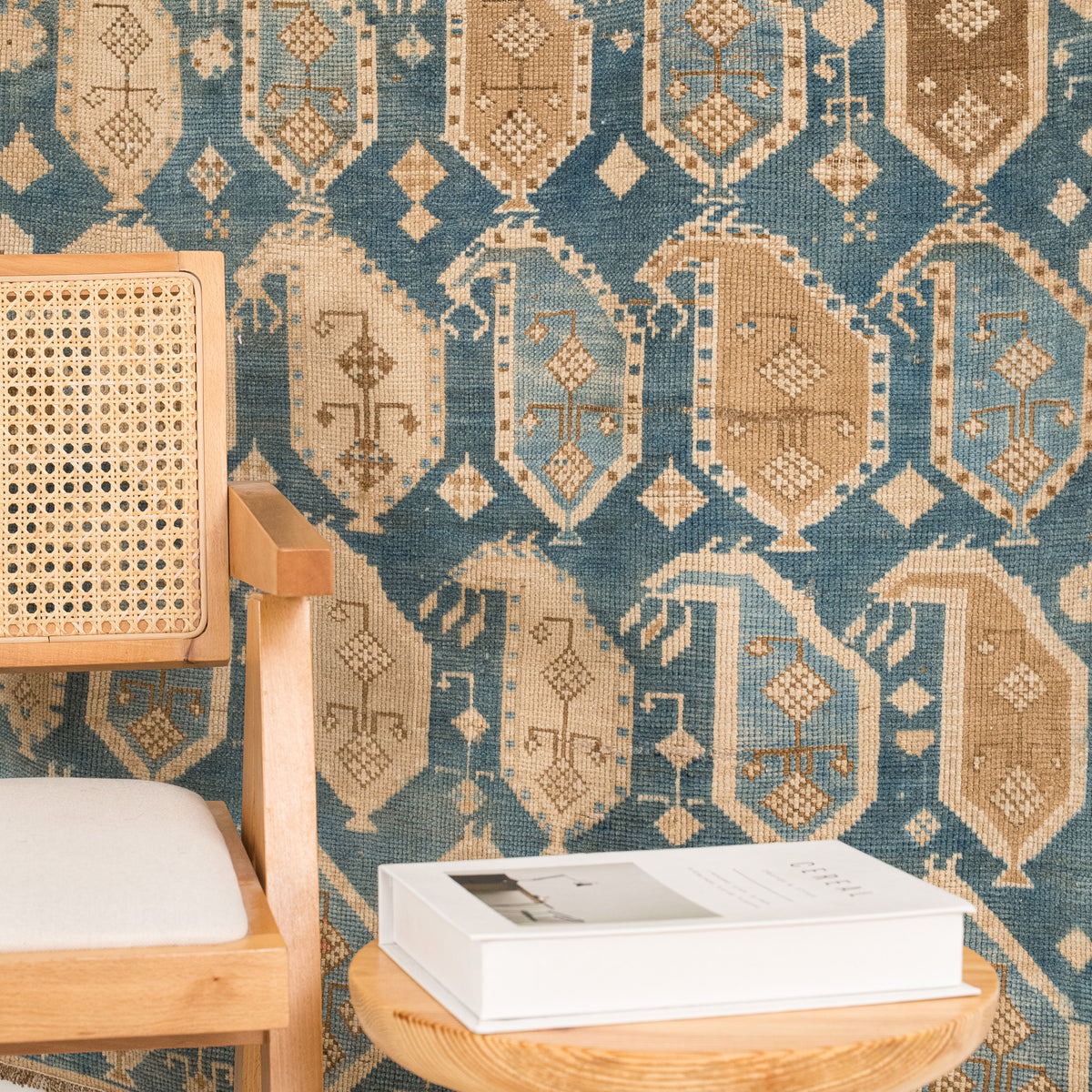 Antiquewashed Blue Area Rug