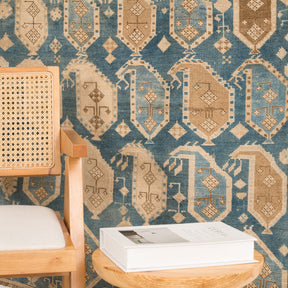 Antiquewashed Blue Area Rug