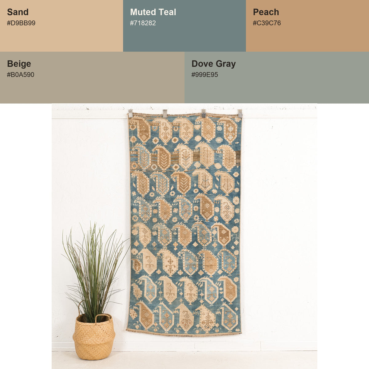 Small Blue Antique Rug