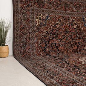 Blue and Red Area Wool Rug