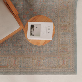 Antiquewashed Blue Area Rug