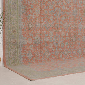 Red and Green Area Wool Rug