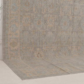 Blue and Beige Area Wool Rug