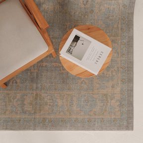 Antiquewashed Blue Area Rug