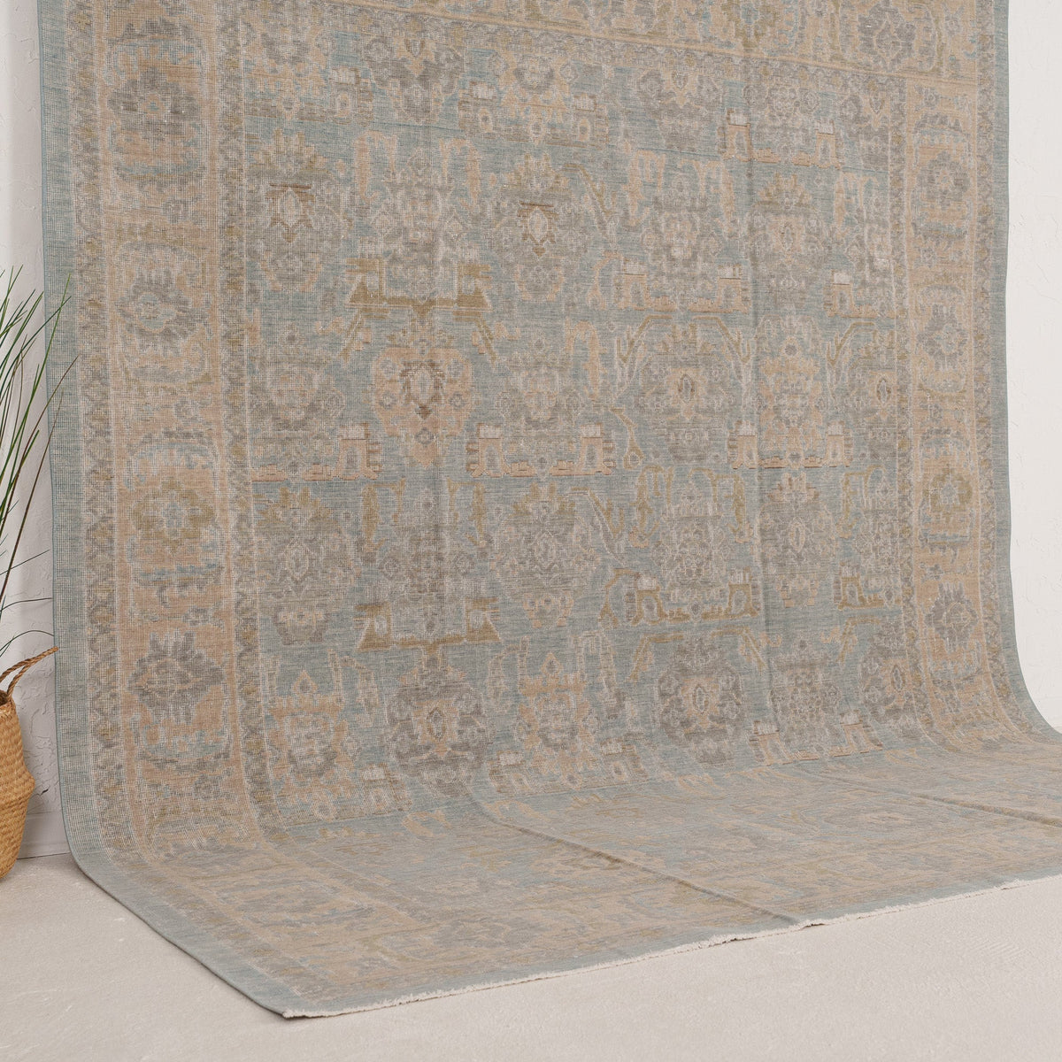 Blue and Beige Area Wool Rug