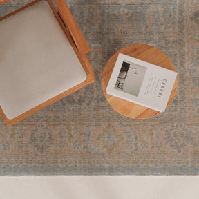 Antiquewashed Blue Area Rug