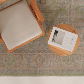 Antiquewashed Green Area Rug