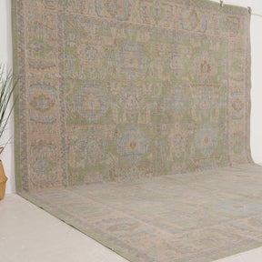 Green and Beige Area Wool Rug