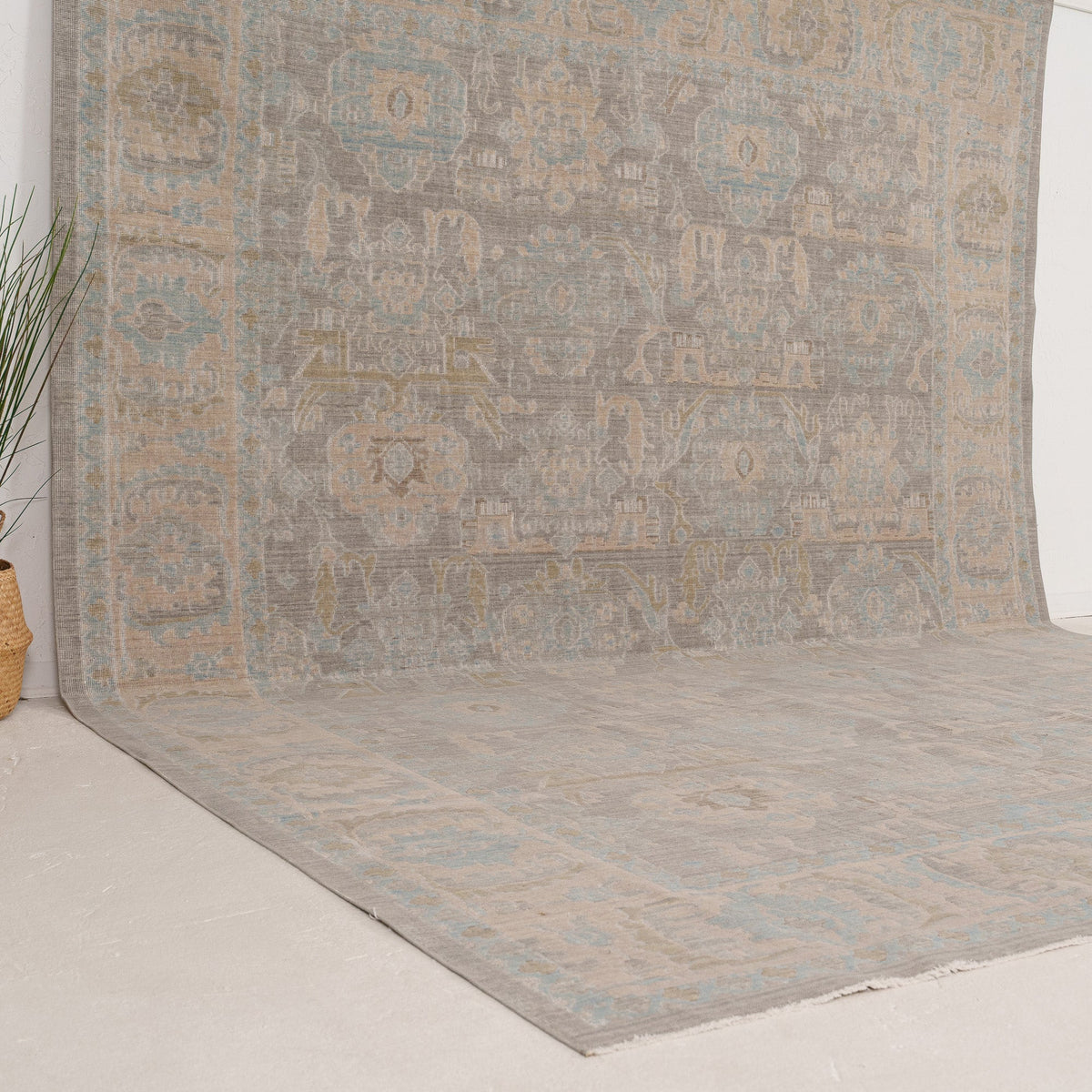 Gray and Beige Area Wool Rug
