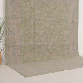 Green and Beige Area Wool Rug