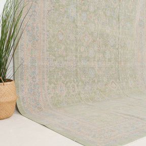 Green and Beige Area Wool Rug