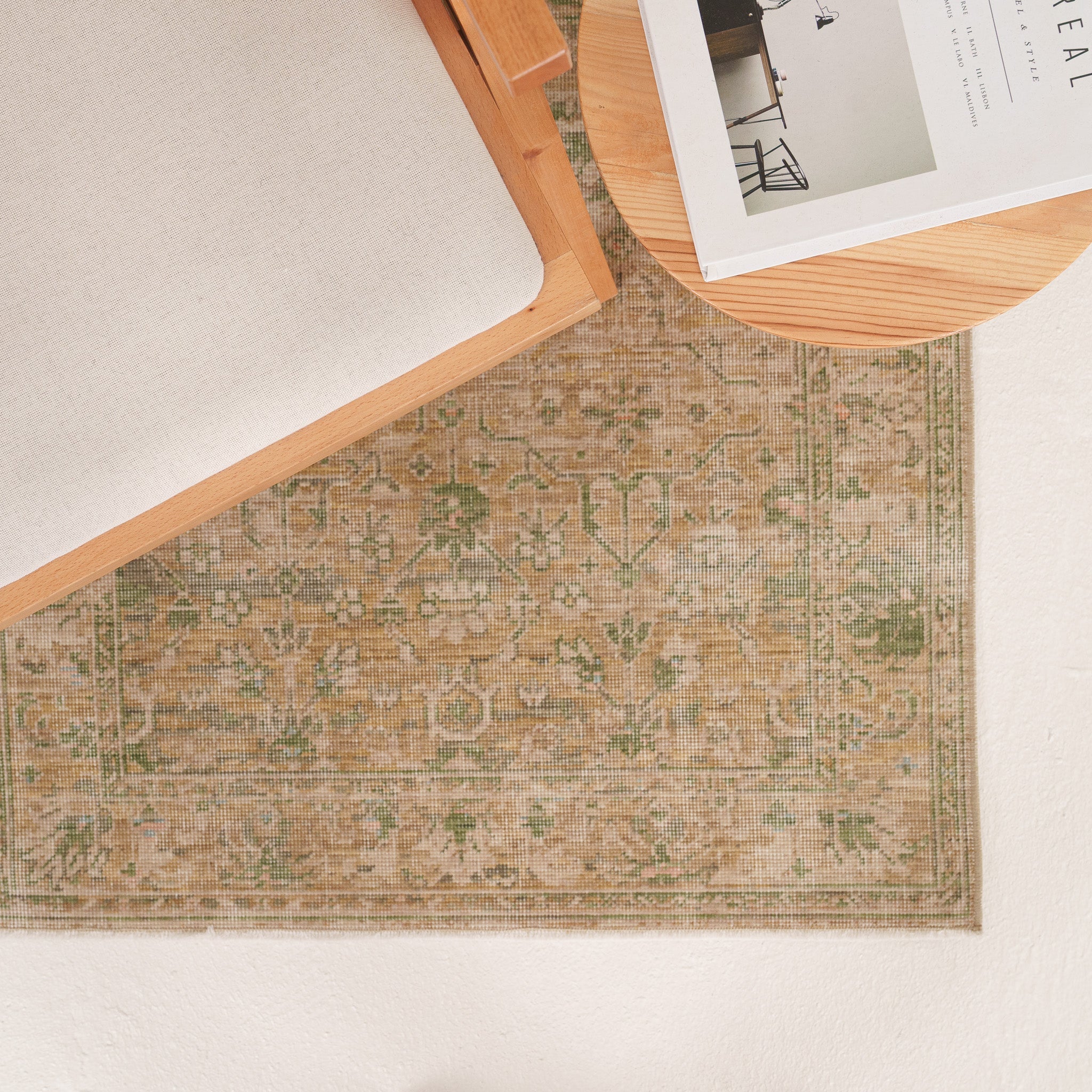 Antiquewashed Beige Runner Rug