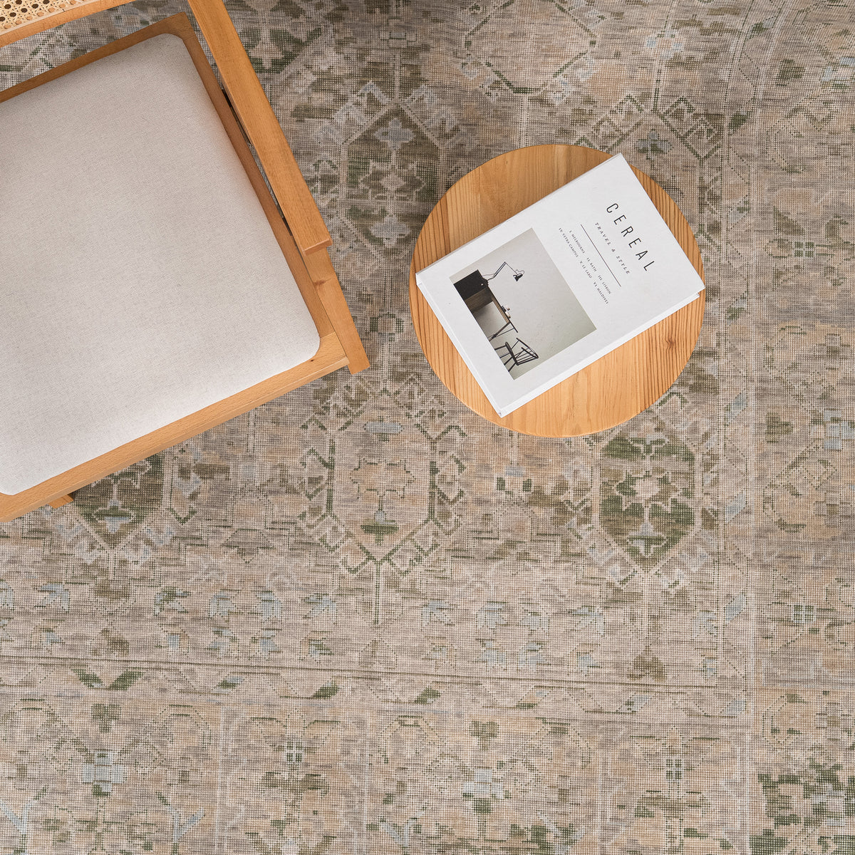 Antiquewashed Beige Area Rug