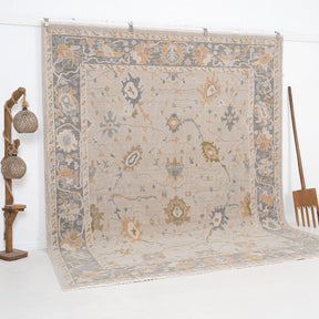 Beige and Gray Area Wool Rug