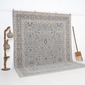 Blue and Beige Area Wool Rug