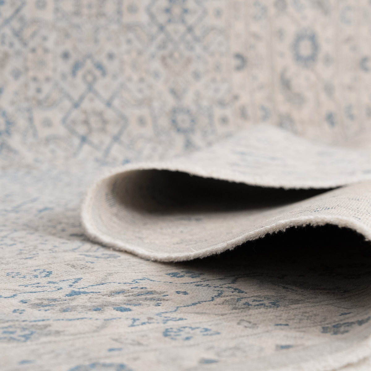 Antiquewashed Blue Area Rug
